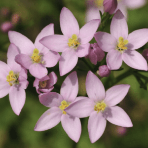 Cluster of pale pink star-shaped wildflowers
