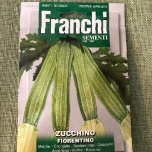 A seed packet for Zucchino Fiorentino zucchini seeds by Franchi Sementi.