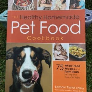 Healthy homemade pet food cookbook with dog